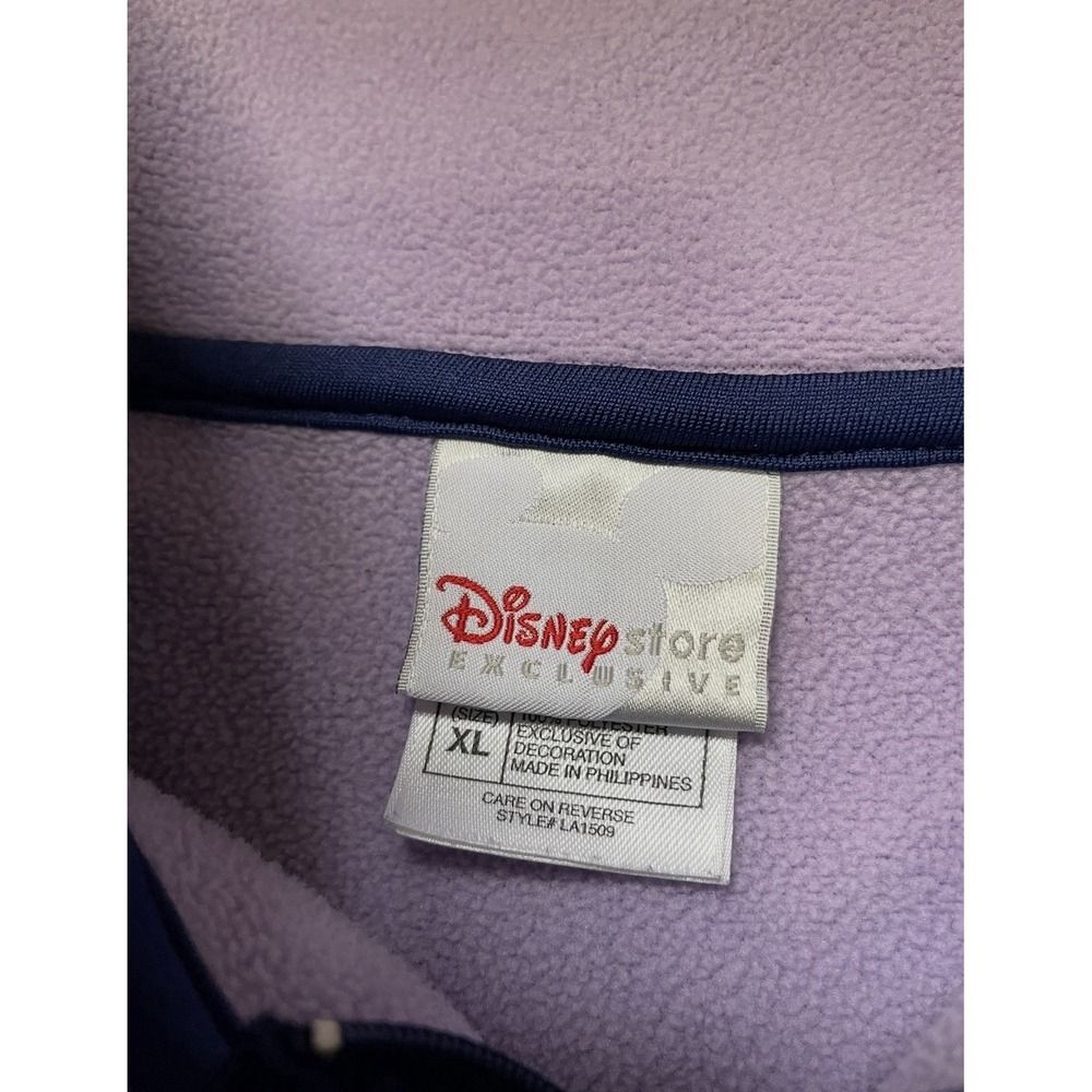 Minnie Mouse Womens XL Full Zip Fleece Jacket Disney Embroidered Blue Purple - Picture 3 of 9